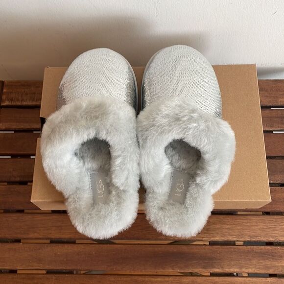 UGG Scuffette II Mirror Ball Slippers Silver Women Size 5 - Picture 8 of 15
